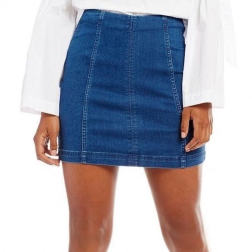 Free People Mini Denim Stretch skirt